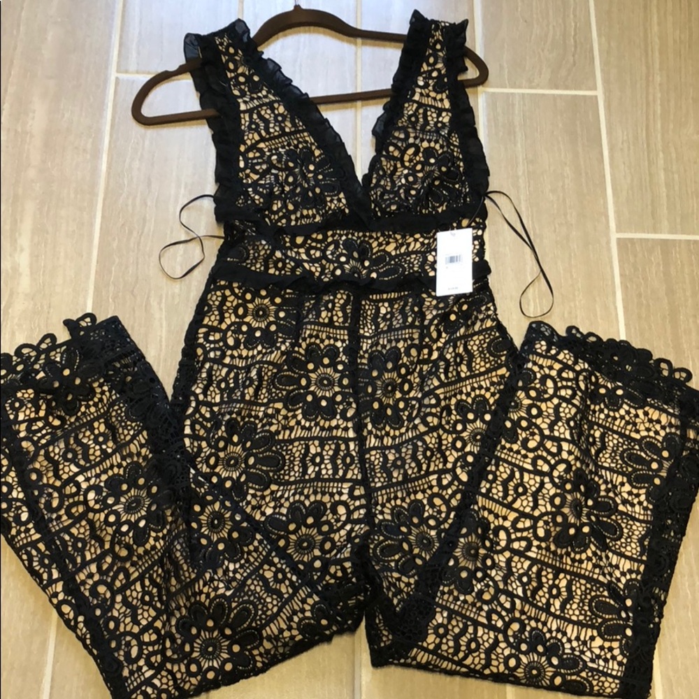 Guess black lace jumpsuit